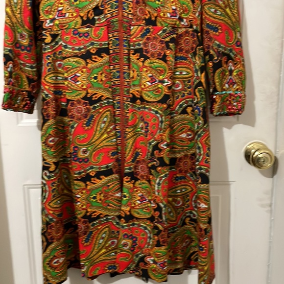 Amazing vintage paisley dress. Medium. Metal zipper. - Picture 4 of 11